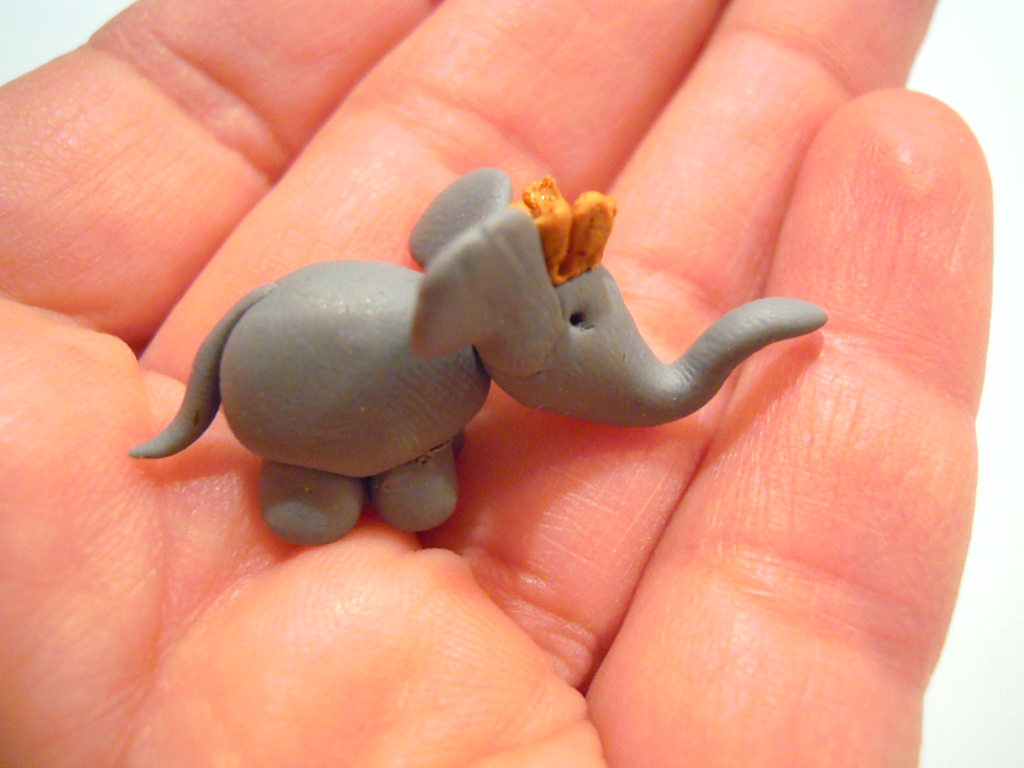 I made an elephant out of Fimo clay then painted. So far my biggest and  most complex sculpture. : r/polymerclay