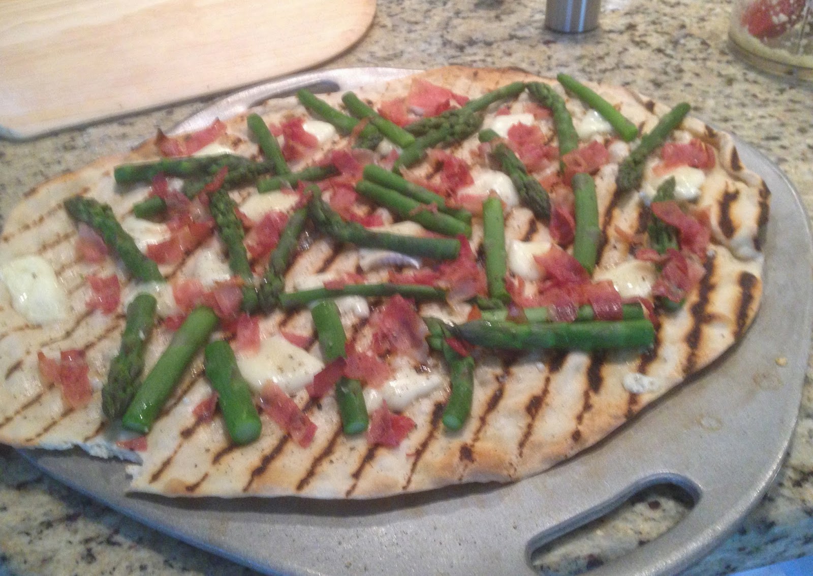 all about amanda's food crispy proscuitto, asparagus, and brie grilled