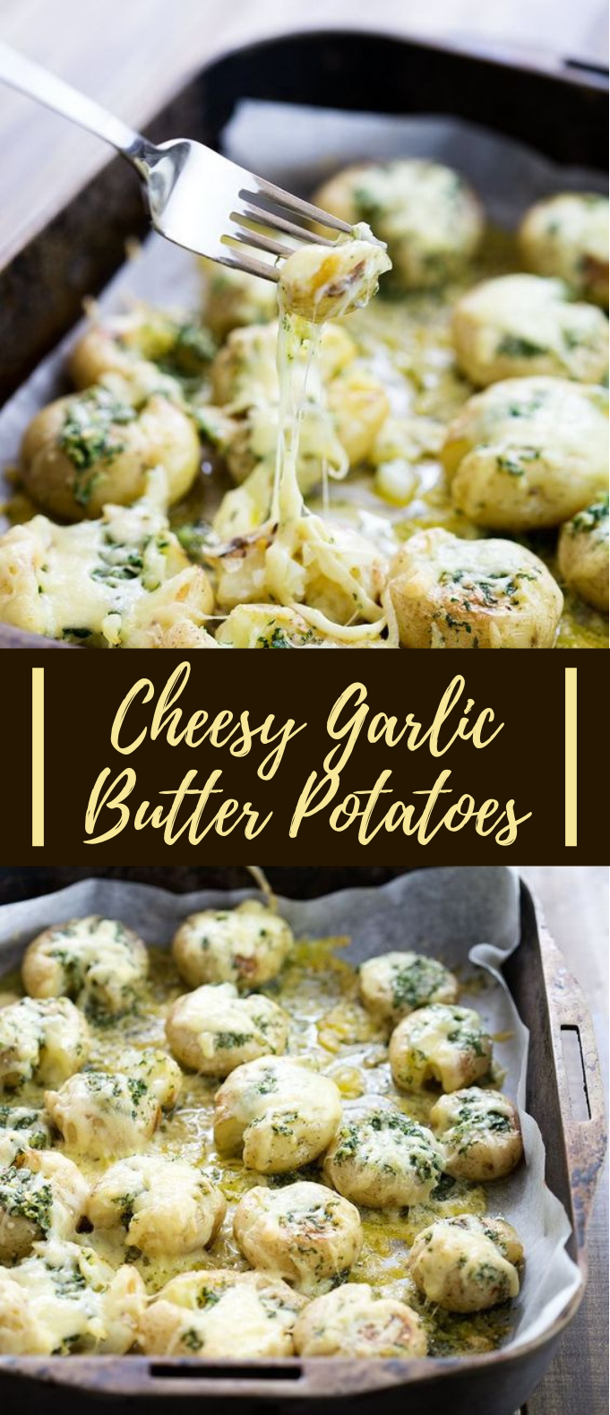 Cheesy Garlic Butter Baby Potatoes #Vegetarian #Potato Cheesy Garlic Butter Baby Potatoes #Vegetarian #Potato