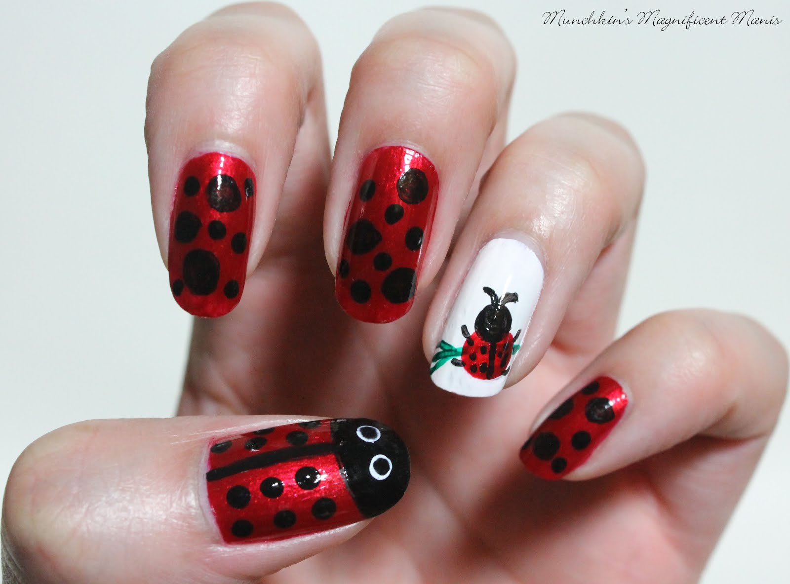 Munchkin’s Magnificent Manis: Act Like a Lady- Ladybug Nail Design