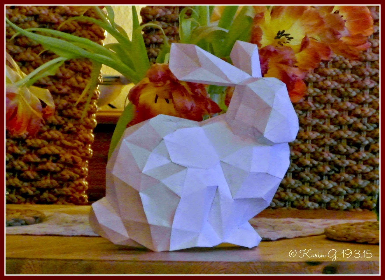 ich hab da mal was ausprobiert: 3D - Osterhase aus Papier