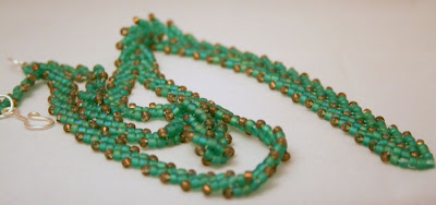 St. Petersburg bead stitch necklace (teal, japanese seed beads) :: All Pretty Things