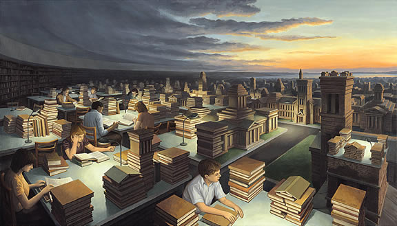 Rob Gonsalves aplicando ilusões de óptica na pintura