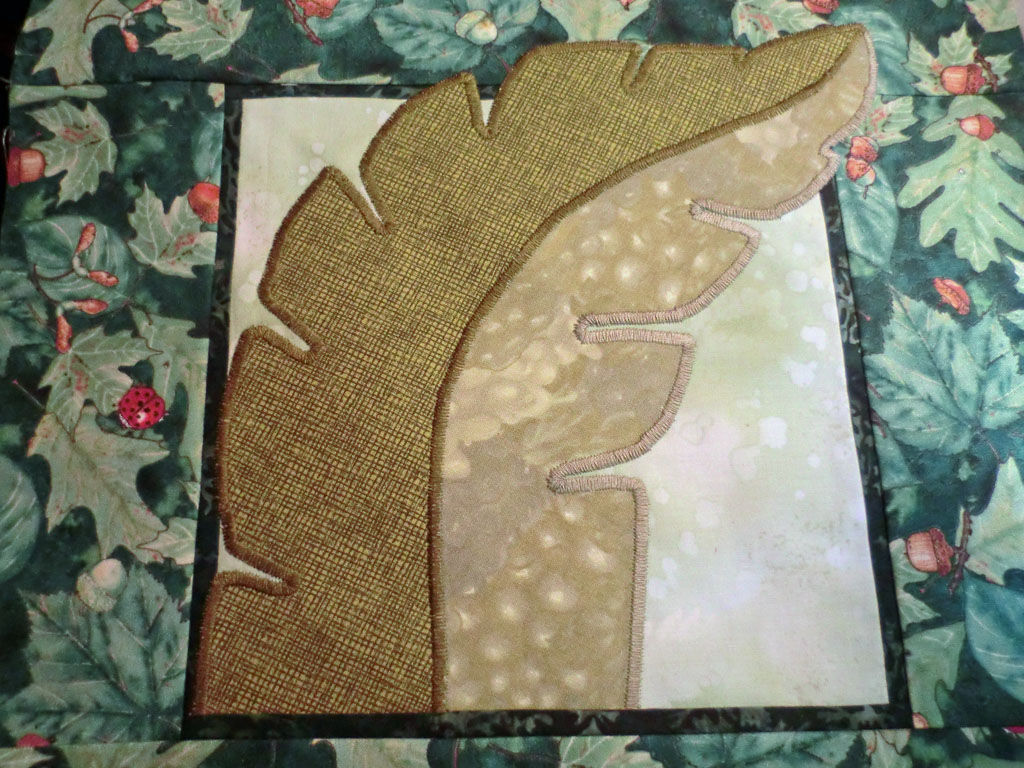 Quilt Whimsy Satin Stitching Applique Edges Begins