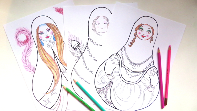 matryoshka doll russian doll coloring book pages