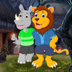 Games4King Lion And Rhinoceros Embracing Escape