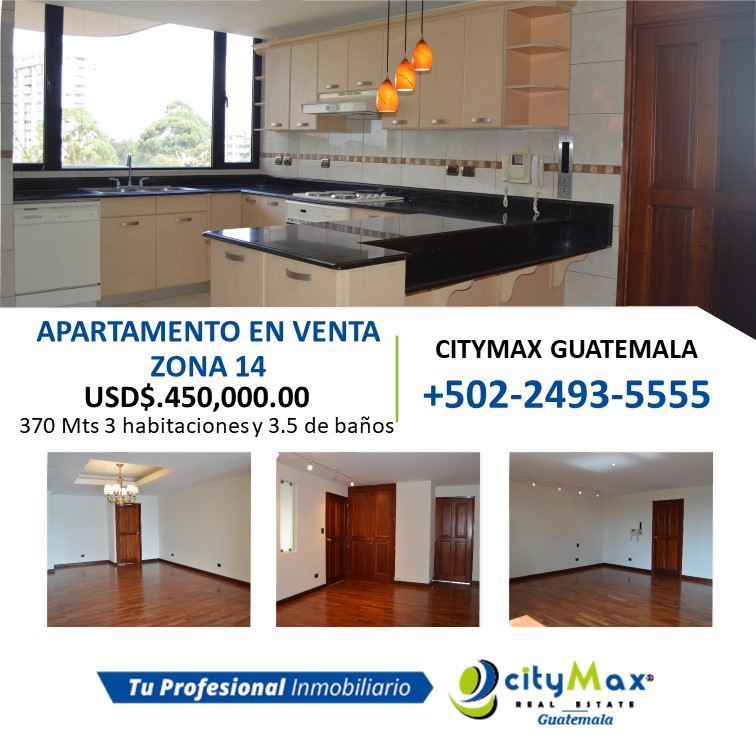 CITYMAX REAL ESTATE GUATEMALA Apartamento en Venta Guatemala zona 14