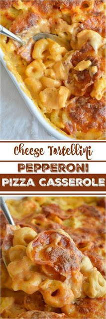 Cheese Tortellini Pepperoni Pizza Casserole