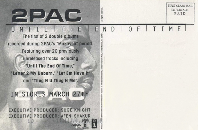 2Pac Until The End of Time Postcard Hip Hop Nostalgia