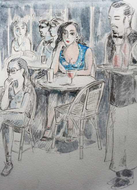 " La terrasse parisienne, autoportrait