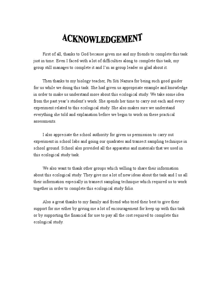 Undergraduate thesis acknowledgement sample image