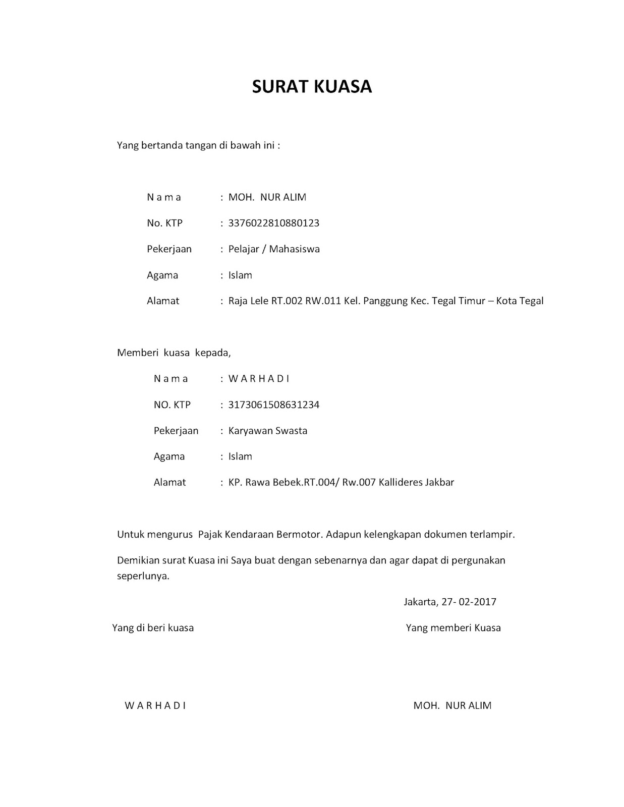 contoh surat kuasa perusahaan wood scribd indo