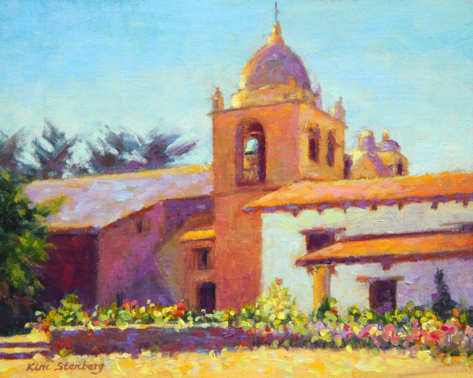 Kim Stenberg's Painting Journal "Carmel Mission" (oil on linen; 8" x