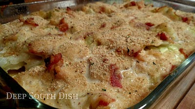 Creamed cabbage, seasoned with bacon and onion and baked in a white sauce is a delicious and favorite southern dish.