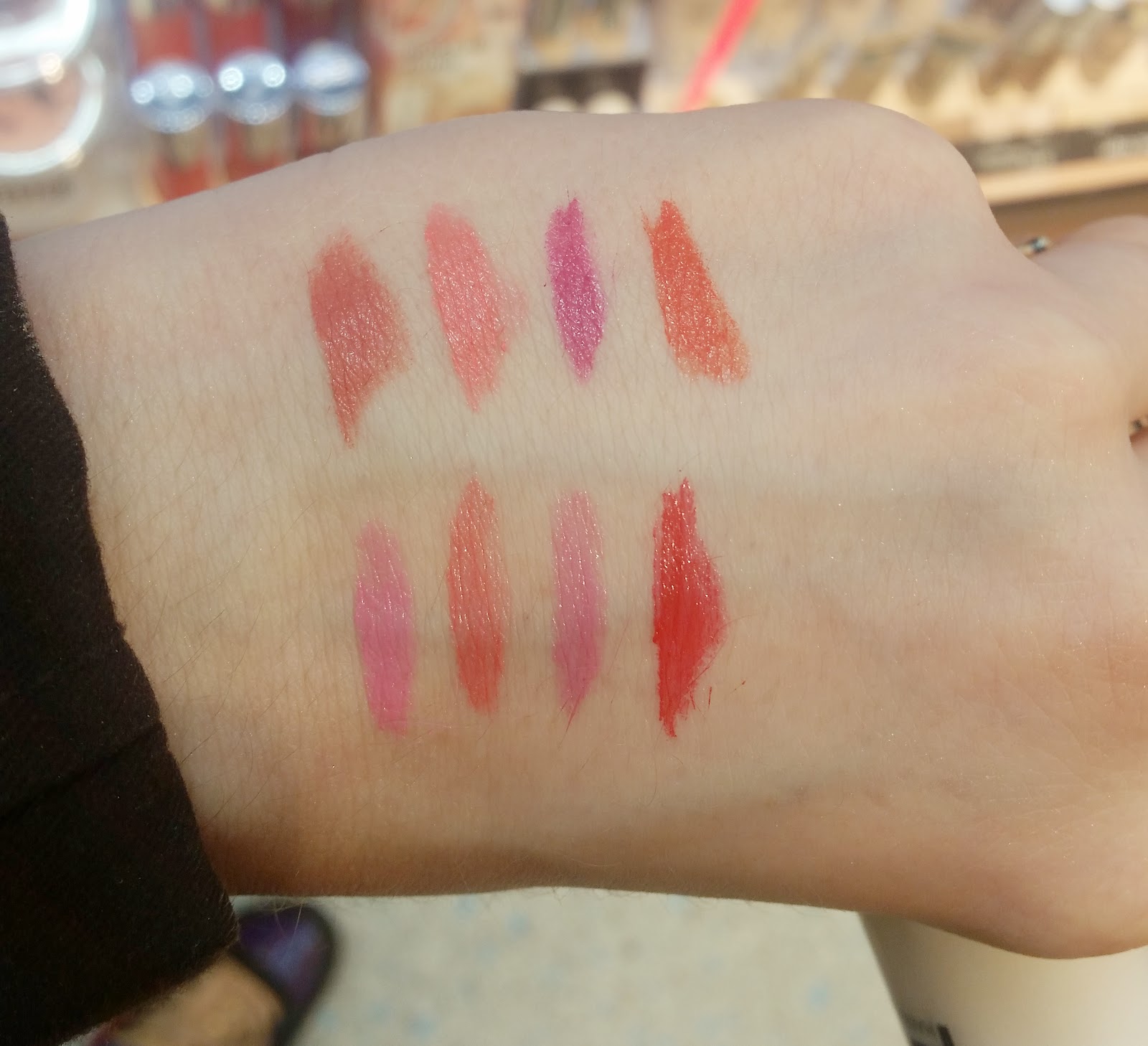 pure color lipstick/ sheer glam lipstick, Swatch