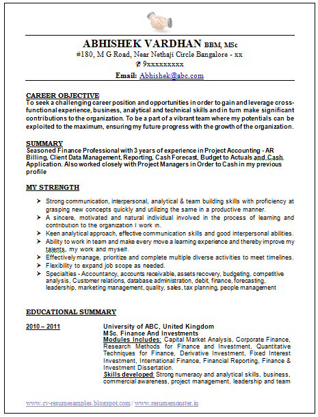 resume format singapore