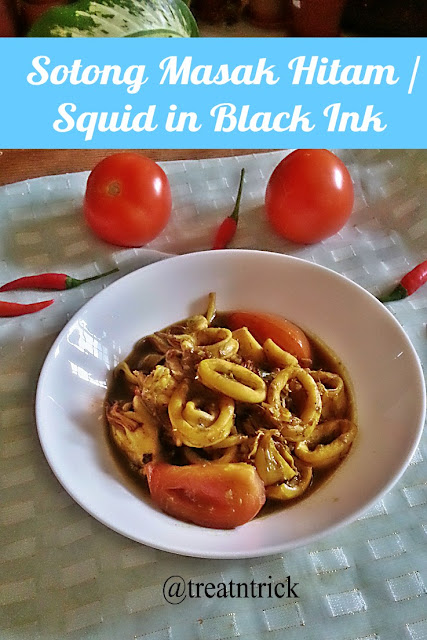 Sotong Masak Hitam (squid in Black Ink) Recipe @ http://treatntrick.blogspot.com