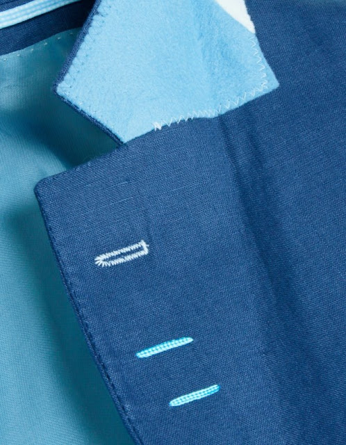 Belgian Dandy: Hackett Linen Blue Blazer details