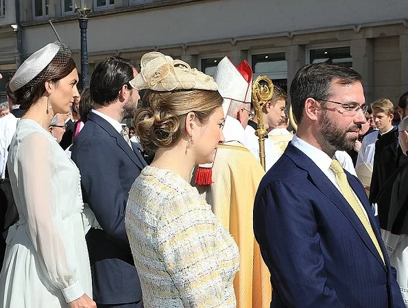 Grand Duke Henri and Grand Duchess Maria Teresa, Prince Guillaume and Princess Stéphanie, Prince Félix and Princess Claire at Pontifical Mass