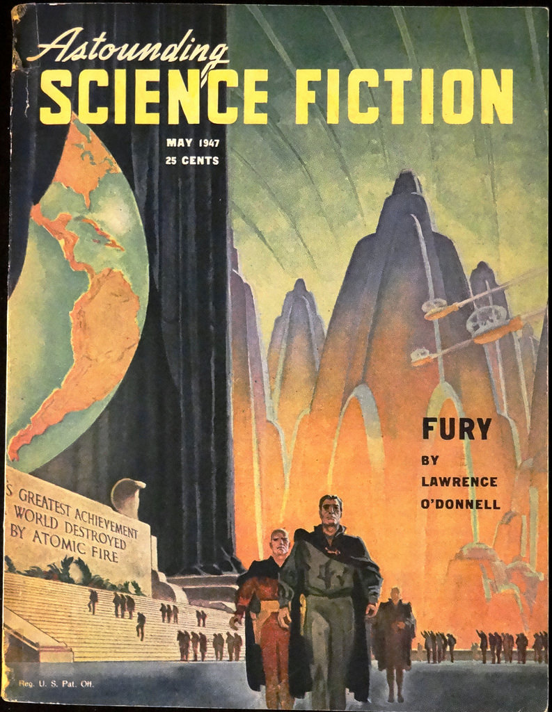 Science fiction magazine cover art