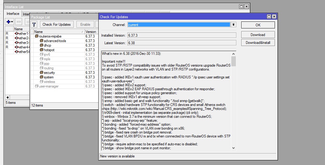 Routeros Mikrotik Tutorial - Mikrotik RouterOS versi 6.38 telah dirilis