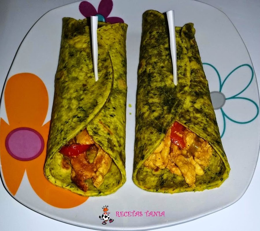 TORTILLAS DE TRIGO RELLENAS DE POLLO AL RAS HANOUT Cocina