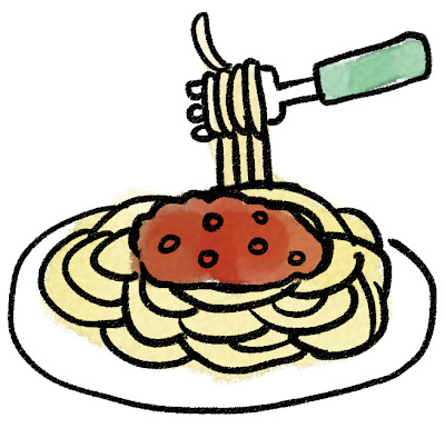 スパゲティ・ミートソースのイラスト
