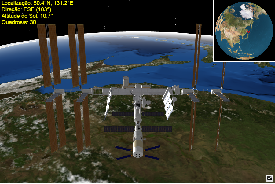 Gráfico Estação Espacial em tempo real