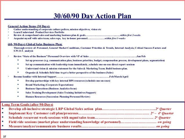 90 day business plan examples