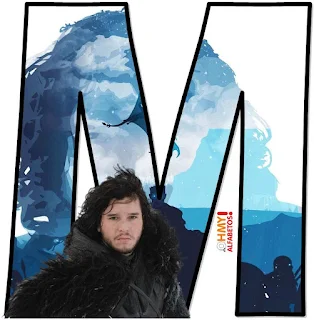 Abecedario GoT Jon Snow. GoT Jon Snow Alphabet.