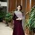 Tollywood Heroin Pragya Jaiswal Photos In Maroon Dress