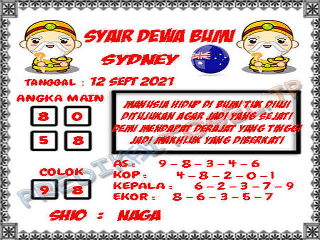Prediksi Syair SDY Jitu Selasa 24 Agustus 2021 SYAIRDEWA
