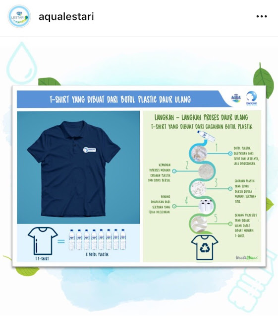 daur ulang botol plastik menjadi kaos danone