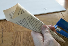 Vintage, Paint andmore... how to roll a book page to make a cone for a book page wreath 