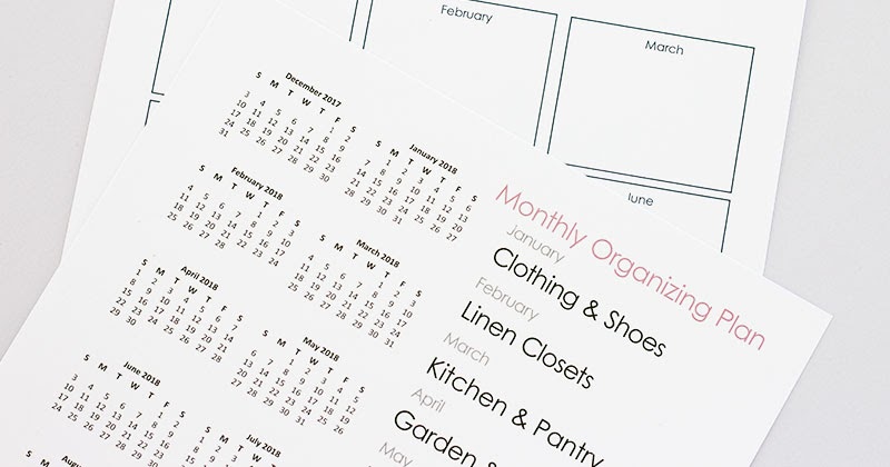 What to Organize Every Month: Free Printable Home Organization Calendar ...