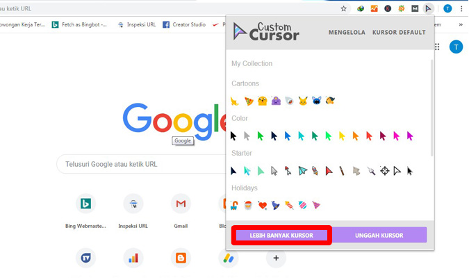 Ubah Kursor Mouse di Google Chrome dengan Custom Cursor for Chrome Ubah Kursor Mouse di Google Chrome dengan Custom Cursor for Chrome