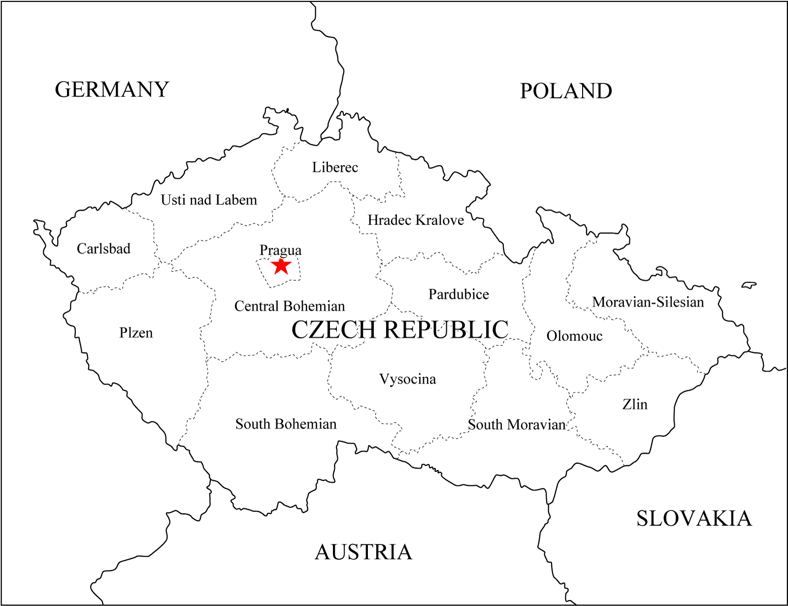 Tschechien Karte / tschechien landkarte deutsch / Hauptstadt der