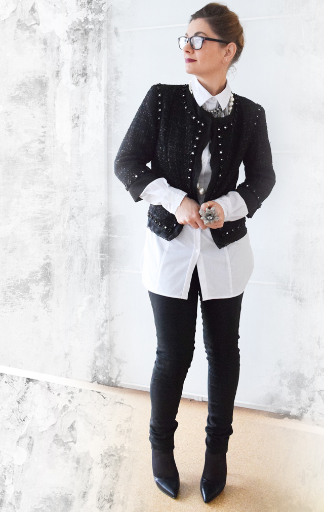 Look in Schwarz Weiß