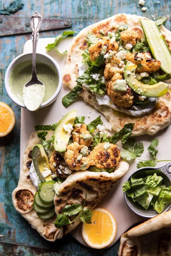 Cauliflower Shawarma Wraps with Green Tahini and Feta | halfbakedharvest.com #easy #recipes #healthy Cauliflower Shawarma Wraps with Green Tahini and Feta | halfbakedharvest.com #easy #recipes #healthy