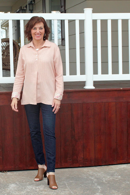 Oliver + S Gallery Tunic, with fold back cuffs and button placket