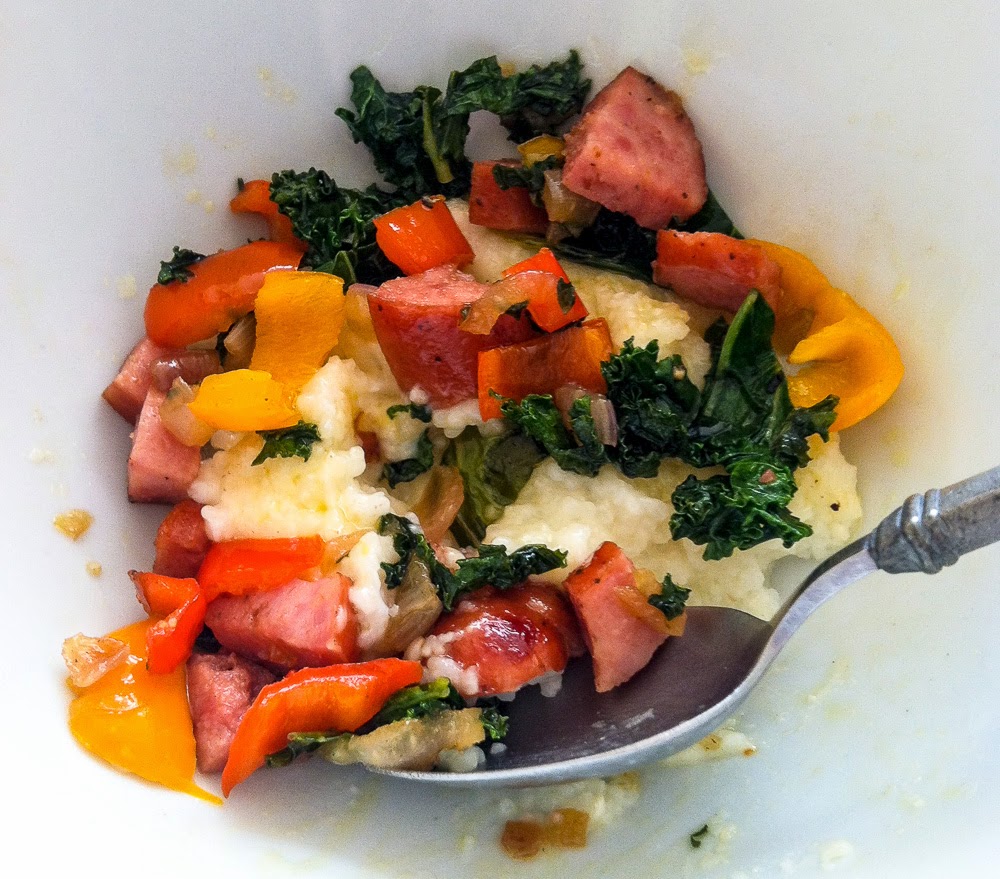 OnTheMoveIn the Galley Savory Sausage and Vegetable Gravy with Cheese