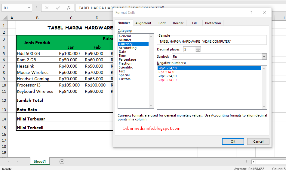 Cara Agar Membuat Minus Dalam Excel Tanda Kurung Excel 2016