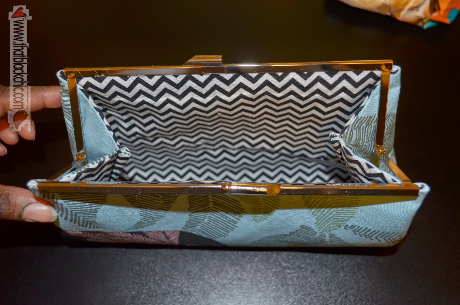 DIY Fabric clutch "Hey there's a bird on your purse!" That Black Chic