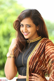 Lasya looks super cute in black choli Saree at Raja Meru Keka Press Meet ~  Exclusive 004