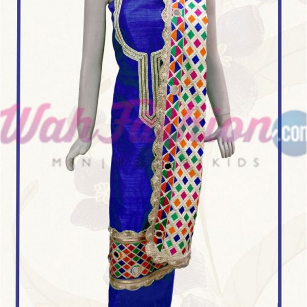 BLUE SUIT WITH HEAVY PHULKARI DUPATTA | Punjabi Suits