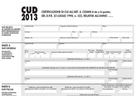 cud 2013 pubblica amministrazione