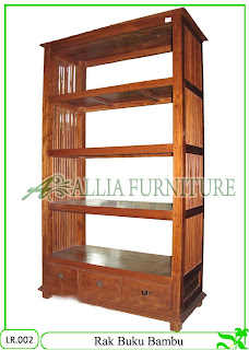 Rak Buku Hias Klender Bambu Allia Furniture Rak Buku Hias Klender Bambu Allia Furniture