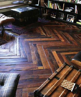 wood herringbone floor