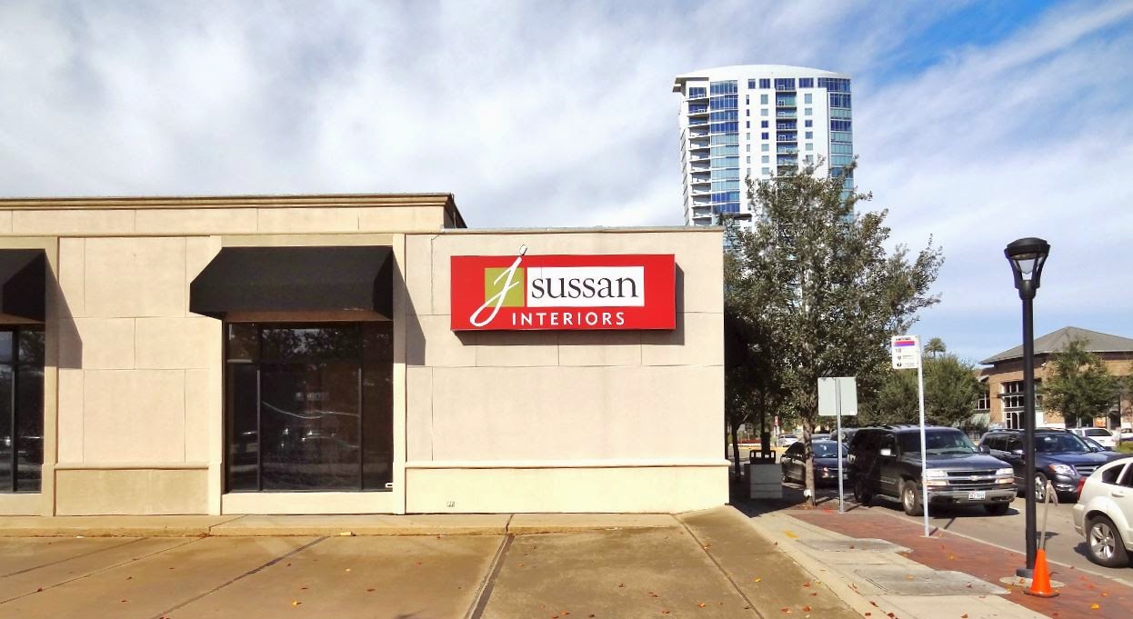 Sussan Interiors (signage on River Oaks area store) Sussan Furniture 2992 Kirby Dr Houston, TX 77098 sussan interiors stores seen from West Alabama looking North (photo)