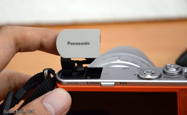 The Panasonic Lumix DMC-GM1 in-built flash which can be tilted using the finger to 'bounce' off surfaces The Panasonic Lumix DMC-GM1 in-built flash which can be tilted using the finger to 'bounce' off surfaces